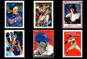 Lotto 6 carte Nolan Ryan Mets Astros Rangers Topps MLB Legend Strikeout King - Foto 1 di 8