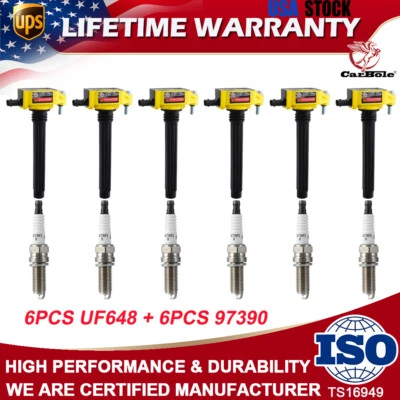 6 bobinas de encendido y 6 bujías para Chrysler Town & Country 2011-2016 3,6 L UF648 Foto 1 de 4