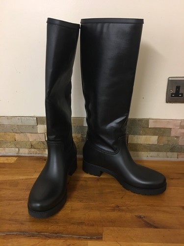 MAISON MARGIELA Stivali da pioggia MM6 by MAISON MARTIN MARGIELA rivestiti in tela e gomma UK 7 EU 40