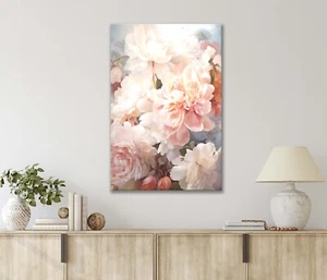 Bunch Of Bright Blooming Flowers Painting 40x60cm Canvas or Metal Print Wall Art - Picture 1 of 4