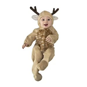 Infant Baby Buck Deer Halloween Costume Fur Jumpsuit Animal Newborn 0/3M 3/6M - Picture 1 of 2