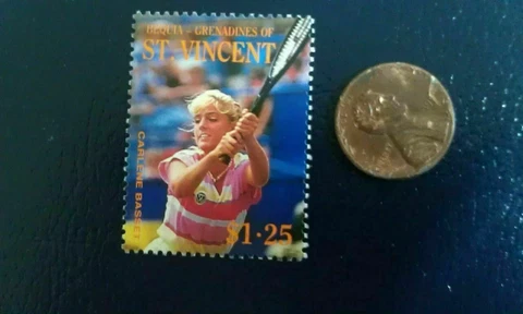Carlene Basset USTA Tennis Grenadines of St Vincent Perforated Stamp Oddball Cover