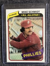Mike Schmidt 1980 Topps NL All-Star Player Card. Philadelphia Phillies