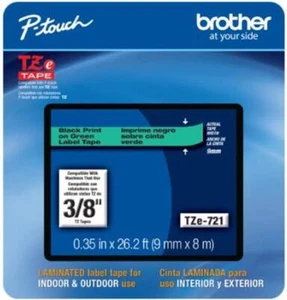Genuine Brother TZe-721 P-touch Label Maker Tape TZe721 TZ721 TZ-721 Black Blue - Foto 1 di 9