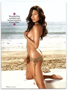 Nadine Velazquez Actress Pin-Up Topless On Beach magazine CLIPPING photo article - Picture 1 of 1
