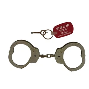 Vintage PEERLESS Handcuffs and Key USA Made Restraints Police Law Enforcement - Picture 1 of 6