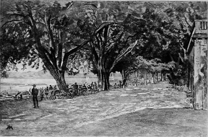 ÉVIAN: PROMENADE le long du LAC LÉMAN - Planche 19e Grand format (de Meissonier) - Picture 1 of 2