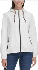 TOMMY HILFIGER WOMEN'S WINDBREAKER LOGO JACKET (WHITE SMALL) (1003) - Picture 1 of 4