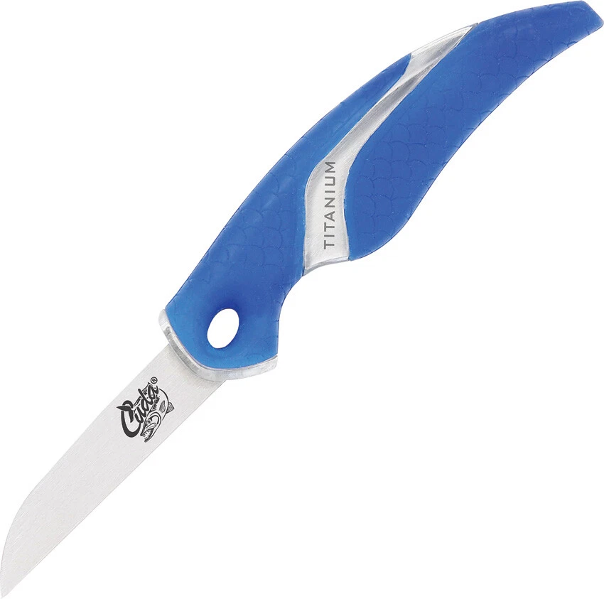 Cuchillo de cebo de hoja fija de acero inoxidable Camillus Cuda Blue Titanium 4116 18834 Foto 1 de 1