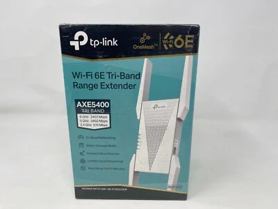TP-Link - AXE5400 Tri-Band Mesh Wi-Fi 6E Range Extender - White - Image 1 of 4