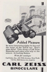 1930 Carl Zeiss Binoculars: Added Pleasure Vintage Print Ad - Picture 1 of 1