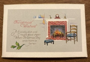 Chimenea postal de felicitación deseos de feliz Navidad vintage de 1900-1910 P5f - Imagen 1 de 11