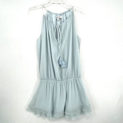 Vestido Kenji Blusa Seda Arrugada Azul Elizabeth and James Dew Talla Pequeña Volantes Foto 1 de 4