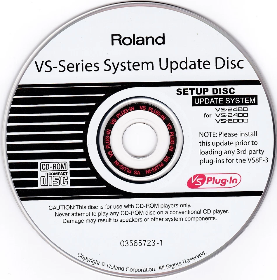 Roland VS-Series System Update Disc  Ver.2.011  CD for VS2480 VS2400 & VS2000 - Image 1 of 1