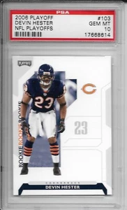 2006 Playoff NFL Playoffs Devin Hester #103 Rookie PSA 10 GEM Bears HOF POP 21 - Picture 1 of 2