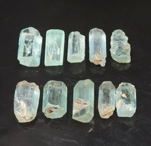 Natural Aquamarine Gemstone 14 Pcs 24.60 Ct Aquamarine Pencil Rough Jewelry - Picture 1 of 5