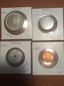 Vintage 4 Greek coins from Greece 1922, 1959, 1971,1988 - Picture 1 of 10