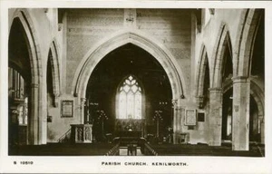 REAL PHOTOGRAPHIC POSTCARD OF KENILWORTH CHURCH INTERIOR, WARWICKSHIRE, KINGSWAY - Picture 1 of 2