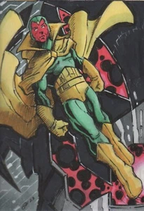 Vision And Ultron Sketch Card By Trever Scott Cameron - Picture 1 of 1