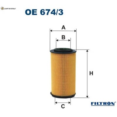 OIL FILTER OE 674/3 FOR HYUNDAI KIA G6DB 3.3L 6cyl SONATA VG6DA 3.8L G6DB 3.3L - Image 1 of 4