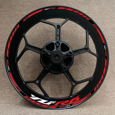 For Yamaha YZF-R6 YZFR1 17 IN Wheel Hub Rim Decorative Decal Reflective Sticker - Image 1 of 4