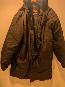 Men's Black Winter Puffer Jacket with Hood Long Jacket - Picture 1 of 5