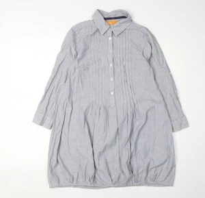 SoulCal Women Blue Striped Shirt Dress Size 8 - Picture 1 of 12