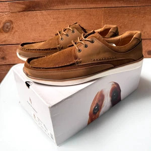 Hush Puppies Boat Shoes Mens Brown Suede Leather Lace Up Size 11 New NIB - Picture 1 of 10