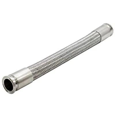 Mangueira de aço inoxidável trançada com braçadeira tripla 1,5" comprimento 24", linha de PTFE 300 PSI - Imagem 1 de 4
