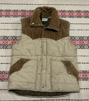 Chaleco de pana Wrangler Outerwear Western Puffer de colección talla M Foto 1 de 3