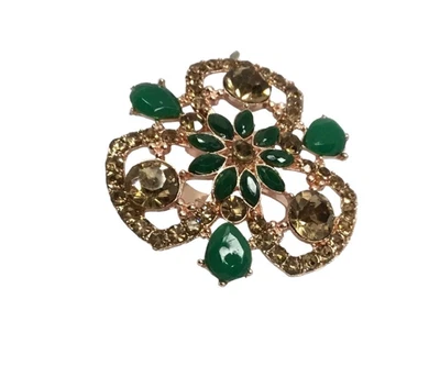 Indian Bridal Bollywood CZ último tono dorado tamaño libre ajustable anillo... - Imagen 1 de 4