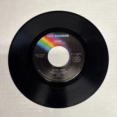 45 rpm Vintage 7” Vinyl Single Hit Record Jukebox Elton John - Daniel Pigeon - Image 1 of 2
