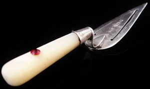 Sterling Silver Bookmark, Stone Set Mother of Pearl, Adie & Lovekin Ltd 1921 - Picture 1 of 12