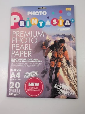 Printasia de Ilford. Papel fotográfico premium perlas 210x297mm 2880dpi 280gsm 20 hojas Foto 1 de 4