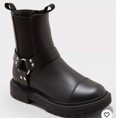 Art Class Niñas Grandes Talla: 5 Imitación Cuero Negro Arnés Crosby Moto Botines Foto 1 de 4