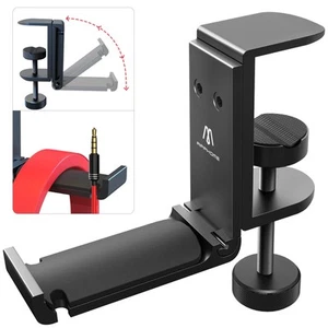Headphone Hook Desk, Headphones Stand Under Table Foldable Headset Holder Cla... - Picture 1 of 9