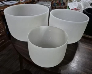 CVNC Crystal Singing Bowl with Carry Case Set of 3 PCS 432HZ  8" 10" 12" - Picture 1 of 14