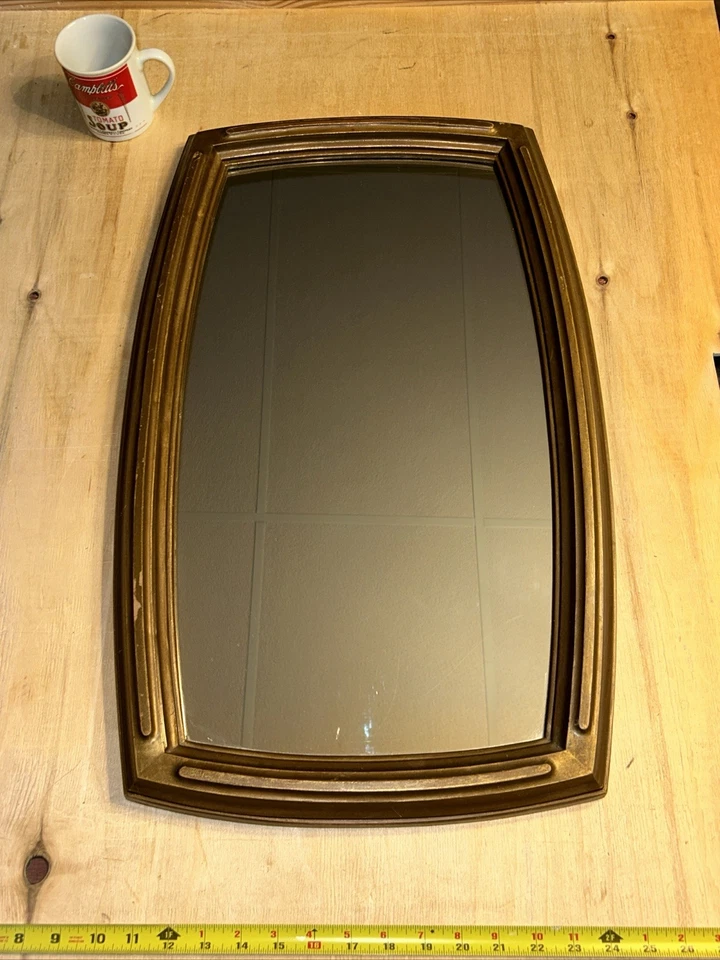 VTG MCM Syroco Style Gold Ornate Vanity LG Decor Mirror Hollywood Regency 17x27” - Image 1 of 4
