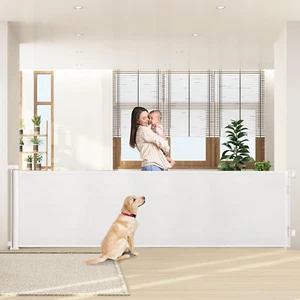 Retractable Stair Gate 300Cm Extra Wide One-Hand Operation Baby Gate Safety Gate - Picture 1 of 12
