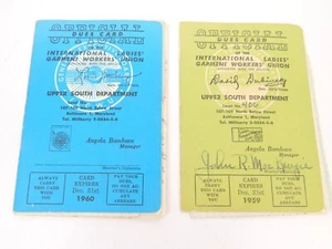 5T Pair International Ladies Garment Worker's Union Dues Booklets 1959 1960 - Bild 1 von 6