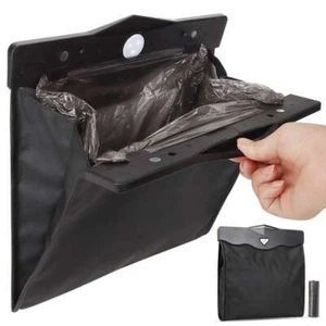 Black Waterproof Portable Car Trash Can Garbage Bin Bag Organizer For Vehicles - Picture 1 of 14