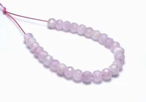 3.75" Strand KUNZITE Pink 3.8mm Faceted Rondelle Round Beads NATURAL - Imagen 1 de 2