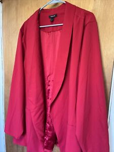 Torrid Womens Red Blazer Jacket Size 4 (26) Classic Fit Open Front Christmas
