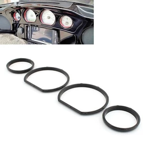 4X All Black Gauge Bezel Kit For Harley Touring Street Glide FLHT FLHX 2014-2023 - Picture 1 of 10