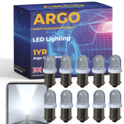 10x H6w Bax9s 433 Led White Side Light Car T11 1895 Interior 434 T4w Bulbs 12v - Image 1 of 4