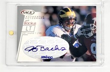 PLATINUM #/400 AUTO RARE 2001 SAGE Jeff Backus #A3 ROOKIE MICHIGAN WOLVERINES SP