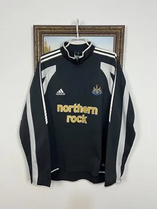 Vintage Adidas Newcastle United Football Train Sweatshirt Soccer Track Top Sz L - Picture 1 of 19