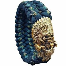 1 Set DIY Paracord Brass Chief Skull BUCKLE For Paracord Bracelet