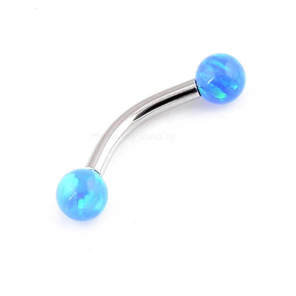16G 5/16" OPAL Titanio Roscado Internamente Curvo Ceja Anillo Barra 3mm Bola Foto 1 de 1