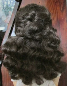 SIZE 9 ANIKA WIG MOHAIR SYNTHETIC MED BROWN MODERN ANTIQUE DOLL - Picture 1 of 3